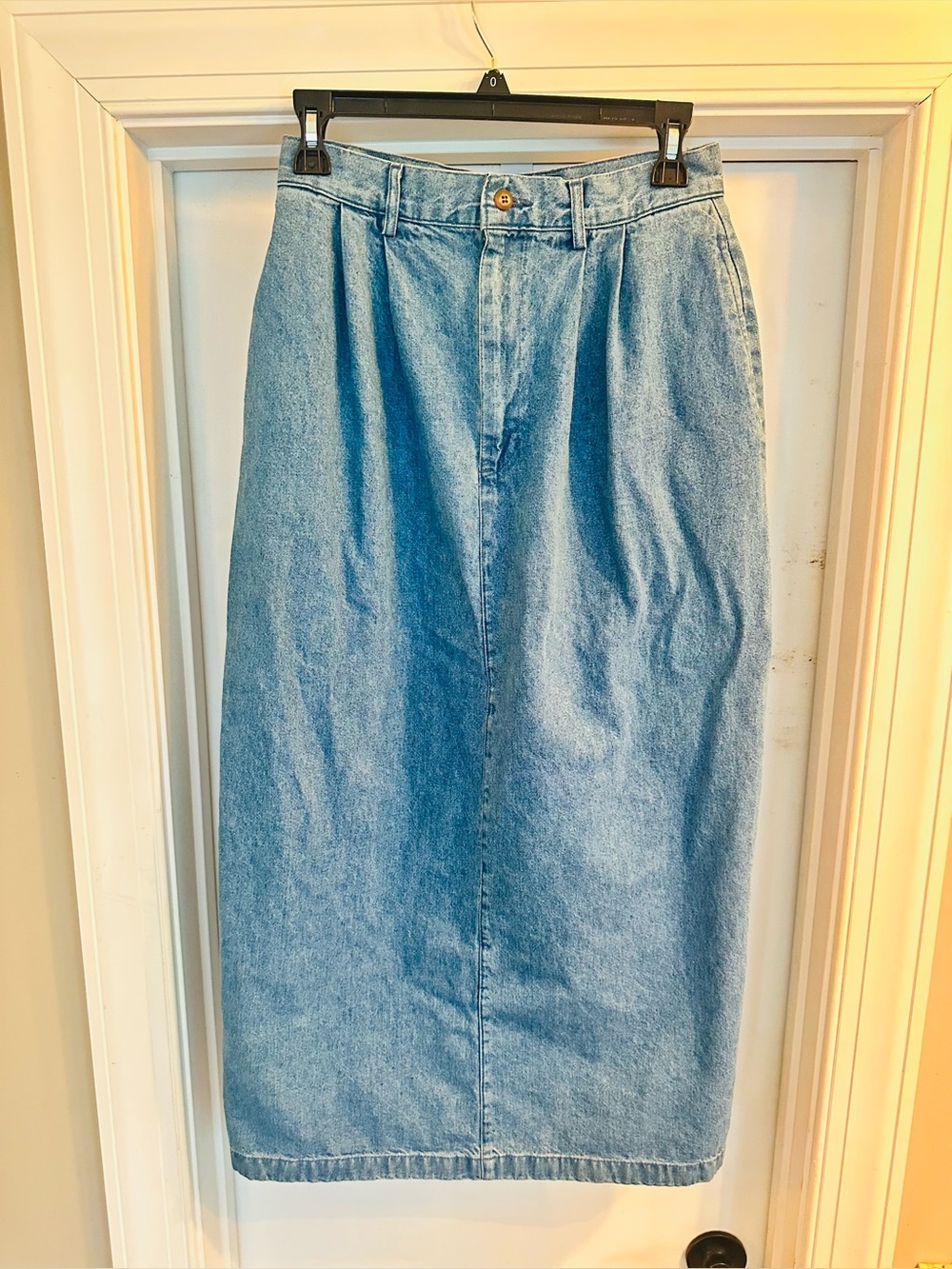 VTG Ruff Hewn High Rise Maxi A-Line Denim Pencil Skirt 100% Cotton USA size 8